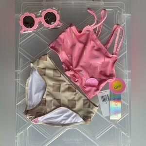 Young Hearts 2-piece Toddler Girls Sprinkles Tankini Set with Sunnies
